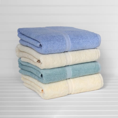 Fibertone Pool Towel, Cotton/Poly Blend, 30x60, 13.0 lbs/dz, Porcelain Blue Solid